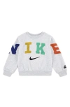 Nike Kids' Club Chenille Fleece Crewneck Sweatshirt In Animal Print