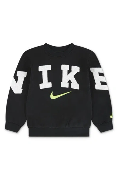 Nike Kids' Club Chenille Fleece Sweatshirt In Black