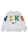 Nike Kids' Club Chenille Fleece Sweatshirt In Gray