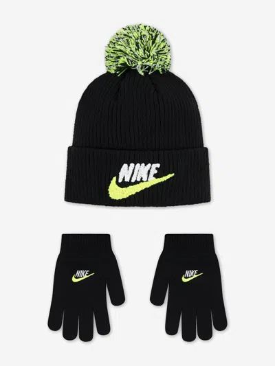 Nike Kids Club Chenille Peak Beanie In Black