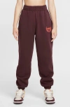 Nike Kids' Club Cotton Blend Fleece Sweatpants In Burgundy Crush/ Hot Punch