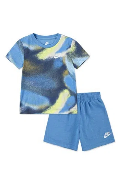 Nike Kids' Club Express Graphic T-shirt & Shorts Set In Blue