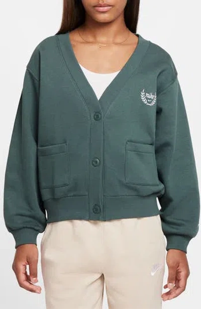 Nike Kids' Club Fleece Cardigan In Green