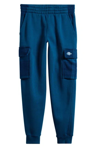 Nike Kids' Club Fleece Cargo Joggers In Blue