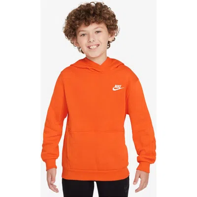 Nike Kids' Club Fleece Hoodie In Orange