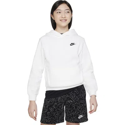 Nike Kids' Club Fleece Hoodie In White