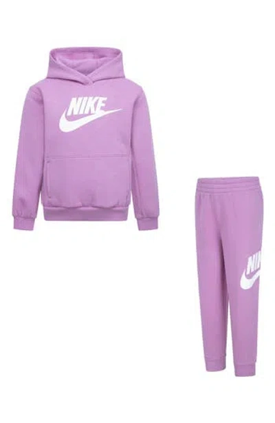 Nike Kids' Club Fleece Hoodie & Joggers Set In Magic Flamingo