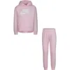 Nike Kids' Club Fleece Hoodie & Joggers Set In Pink Foam