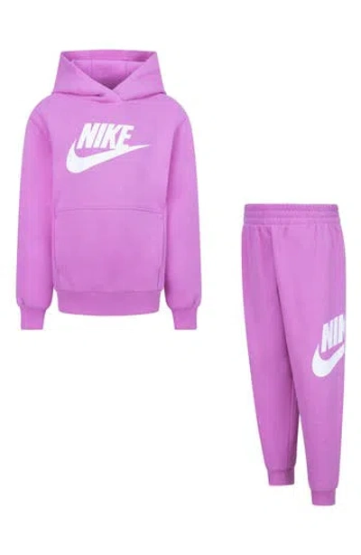 Nike Kids' Club Fleece Hoodie & Joggers Set In Playful Pink