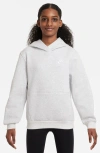 Nike Kids' Club Fleece Hoodie In Birch Heather/white