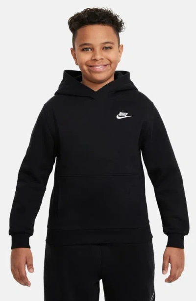 Nike Kids' Club Fleece Hoodie In Black/white