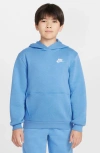 Nike Kids' Club Fleece Hoodie In Blue Beyond/white