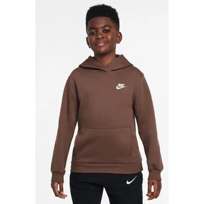 Nike Kids' Club Fleece Hoodie In Brown