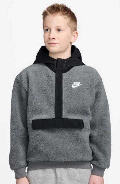 Nike Kids' Club Fleece Hoodie In Gray