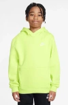 Nike Kids' Club Fleece Hoodie In Lemon Twist/white