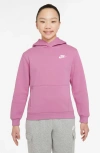 Nike Kids' Club Fleece Hoodie In Magic Flamingo/white