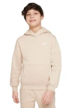 Nike Kids' Club Fleece Hoodie In Sanddrift/white