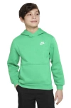 Nike Kids' Club Fleece Hoodie In Stadium Green/white