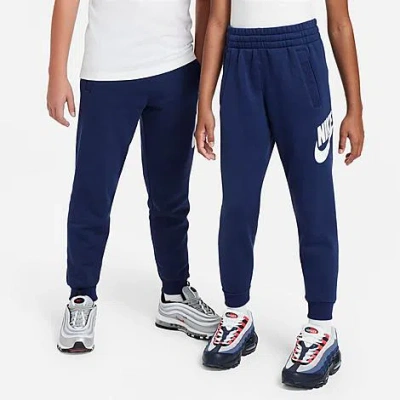 Nike Kids' Club Fleece Jogger Pants In Midnight Navy/white