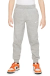 Nike Kids'  Solo Swoosh Pants Dx1364-063 In Grey Htr/base Grey/white