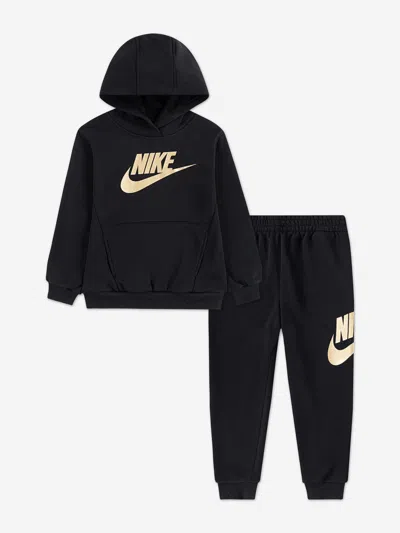 Nike Kids Club Fleece Tracksuit In Black
