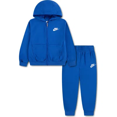 Nike Kids' Club Fleece Zip Hoodie & Joggers Set In Blue
