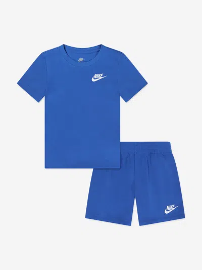 Nike Kids Club Lbr Knit Short Set In Blue