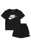 Nike Kids' Club Logo Graphic T-shirt & Shorts Set In Black
