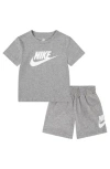 Nike Kids' Club Logo Graphic T-shirt & Shorts Set In Dark Grey Heather