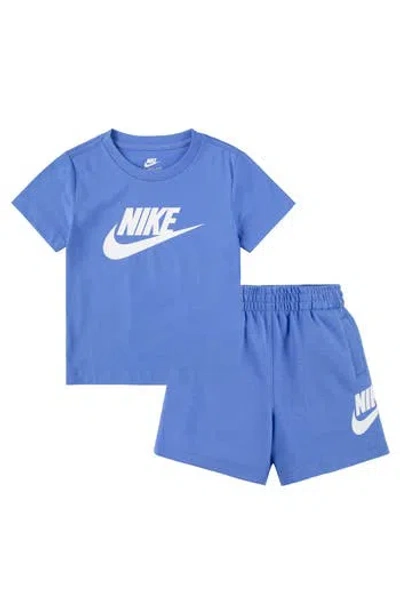 Nike Kids' Club Logo Graphic T-shirt & Shorts Set In  Polar