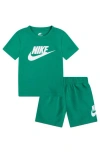 Nike Kids' Club Logo Graphic T-shirt & Shorts Set In Stadium Green