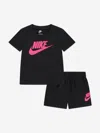 Nike Kids Club T-shirt And Shorts Set In Black