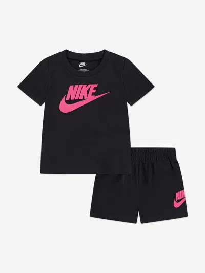 Nike Kids Club T-shirt And Shorts Set In Black