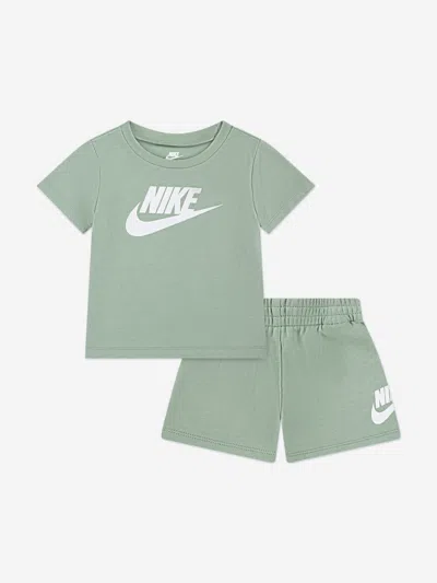 Nike Kids Club T-shirt And Shorts Set In Green