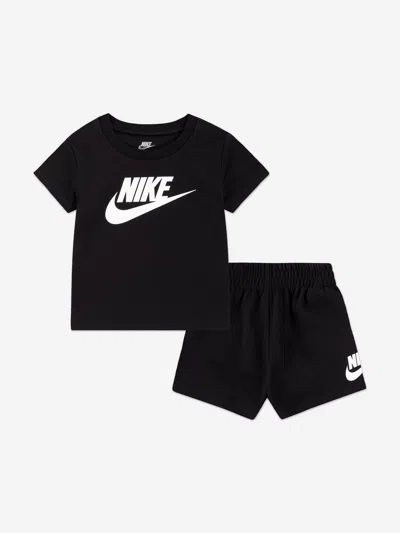 Nike Kids Club T-shirt And Shorts Set In Black