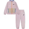 Nike Kids' Colorblock Sweat Suit Set In Pink