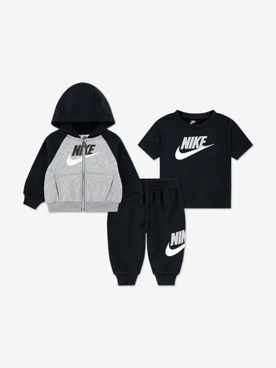 Nike Kids Colourblock Hbr Tracksuit In Black