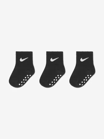 Nike Kids Core Swoosh Gripper Socks Set In Black