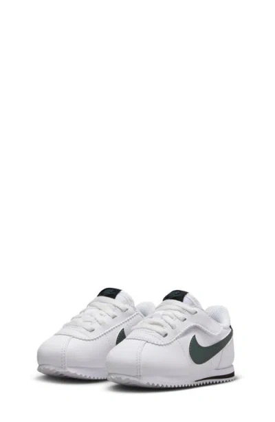 Nike Kids' Cortez Easyon Sneaker In White/ Vintage Green/ Black