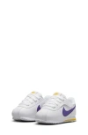 Nike Kids' Cortez Easyon Sneaker In White/purple/varsity Maize