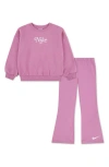 Nike Girls 2t-6x 2-piece Solid Crewneck Top And Leggings Set In Pink