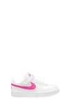 Nike Kids' Court Borough Low Recraft Sneaker In White/laser Fuchsia