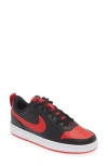 Nike Kids' Court Borough Low Top Sneaker In Black/ University Red