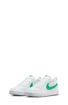 Nike Kids' Court Borough Low Top Sneaker In White/green/grey