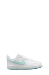 Nike Kids' Court Borough Low Top Sneaker In White/jade Ice/geode Teal
