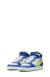 Nike Kids' Court Borough Mid 2 Basketball Shoe In Astronomy Blue/volt/white