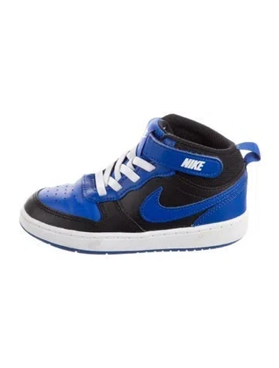Pre-owned Nike Babies' Kids' Court Borough Mid 2 'black Game Royal' Sneakers In Blue