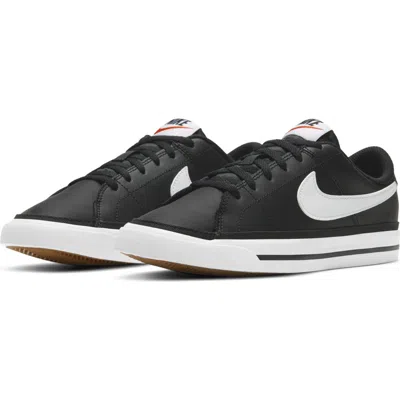 Nike Kids' Court Legacy Sneaker In Black/white/light Brown