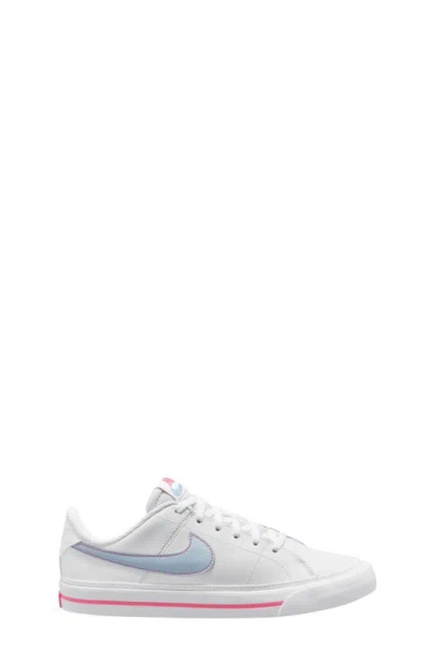 Nike Kids' Court Legacy Sneaker In White/ Light Blue/ Pinksicle