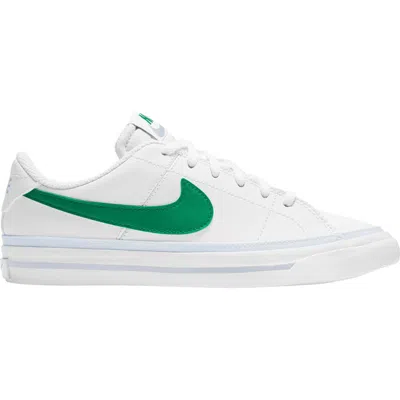 Nike Kids' Court Legacy Sneaker In White/green/grey